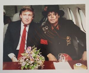 Donald Trump Signed Auto 11x14 Photo W/Michael Jackson 45th US President PSA