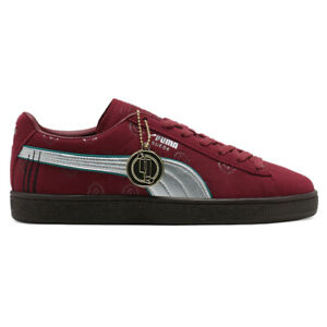 Puma Suede RedHaired Shanks X Op Lace Up  Mens Burgundy Sneakers Casual Shoes 39