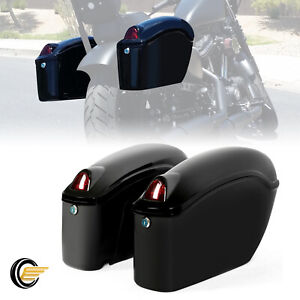 Motorcycle Hard Saddle Bags Trunk w/Lights For Honda Shadow Side Box Luggage (For: Indian Roadmaster)