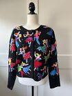 VTG '98 Michael Simon NY dancing beaded embroidered SEQUIN Cardigan sweater Sz M