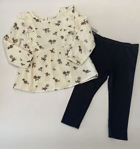 New Toddler Girl Clothes 4T Pants/Leggings Floral Top Cute Outfit 2 PC Set