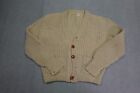 Vintage Cardigan Mens Medium Beige Sweater Knit Grandpa Sweater Heavy-duty
