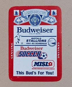 1981-82 Buffalo Stallions Indoor Soccer Pocket Schedule MISL BUDWEISER ⚽️⚽️