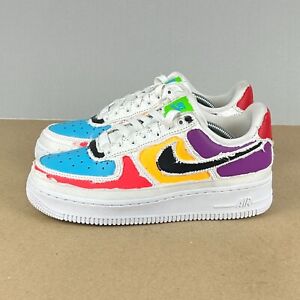 Nike Air Force 1 Reveal Tearaway Athletic Sneakers Womens 7.5 White Multicolor