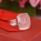 Sterling Silver Rose Quartz Man's Chunky Ring For Father, Brother Gift Jewelry
