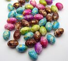 100 Speckled Egg Bead Color Mix  Easter Dark Pastel Oval  Side-Drill 17mm x 12mm