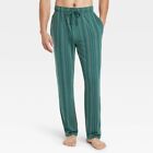 Men's Plaid Flannel Pajama Pants - Goodfellow & Co Green Stripe X589Y Size Large