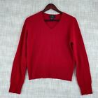 Pure Cashmere Womens Size L v-neck sweater red 0340
