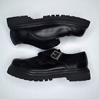 Vintage Skechers Chunky Low Dress Boot Mens Size 11 Buckle Black Leather