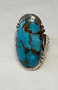 Vintage Sterling Silver And Turquoise Ring.  Sz.7.