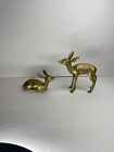 Small brass baby deer figurines lot of 2 pre owned.