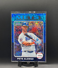 2024 Topps Heritage #410 Pete Alonso Chrome Blue Sparkle Refractor Color Match