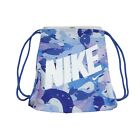 Nike Brasilia Drawstring AOP Gym Bag Blue White NEW DQ5151-411
