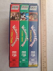 New ListingWallace & Gromit 90's VHS 3 Movie Set BBC Video Collectible Gift Box Like New