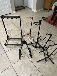 LOT OF SIX 6 GUITAR STANDS ULTRA, FRET REST, ON STAGE, ROCKSTAND, STAGELINE ADAM