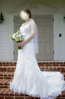 WEDDING GOWN IVORY LACE SIZE 10 8 6 WITH WAIST 28