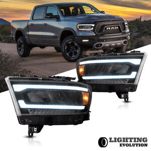 Full LED Reflector Headlights For 2019-2023 Dodge RAM 1500 Sequential VLAND Set (For: 2019 Ram)