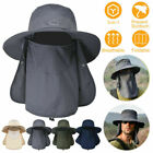 UPF 50 Sun Protection Cap Wide Brim Fishing Hat Safari Cap with Face & Neck Flap