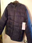 NWT Mens Large Spyder Frontier Navy Water Resistant Puffer Jacket W/ Hood $199