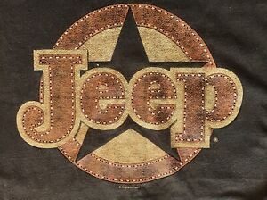 Jeep Faux Leather “Patch” T-Shirt, Brown, Size XL