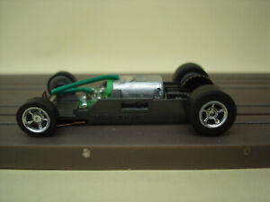 AFX RACING H.O. SCALE MEGA G+ 1.7 NARROW CHASSIS PAINTED CHROME 5 SPOKE RIMS SEE