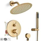 Brushed Gold Shower Faucet with Valve 8