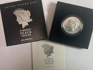 2023 Peace Silver Dollar Uncirculated GEM Coin 23XH - OGP Box & COA - No Res