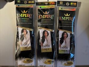 EMPIRE YAKI  100% HUMAN REMY HAIR WEAVE  8” #1 (Pack Of 3 Deal) Special