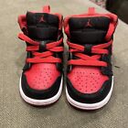 Nike Air Jordan 1 Mid DQ8425-060 Size 6C Toddler Baby Black/Fire Red, No Box