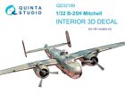 1/32 Quinta 3D Interior Decal #32199 B-25H Mitchell For HK Kit