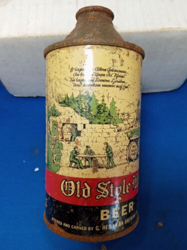 New ListingOld Style lager IRTP  Cone top  beer can , La Cross Wis  EMPTY CAN
