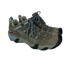 Keen Dry Hiking Shoes Women 8 Gray Blue Leather Textile Outdoor Trail Waterproof