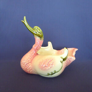 Beautiful Vintage Hull Pink Mother Duck Swan Pink & Green