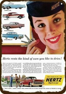 1957 HERTZ Car Rental Agent Vintage-Look DECORATIVE REPLICA METAL SIGN