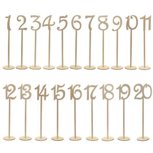 20pcs Wedding Table Numbers with Holder Base