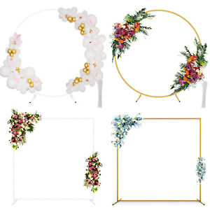 6.6FT Round/Square Wedding Arch Backdrop Stand, Stable Balloon Arch Frame Party