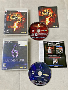 Resident Evil 5 & 6 (Sony PlayStation 3, 2012) Ps3 Video Game Lot Nice Discs