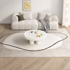 Guyii Round Coffee Table Living Room Modern Center Table End Side Table White