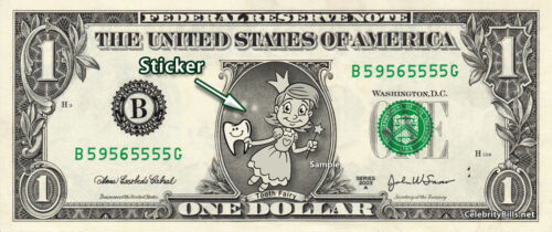 TOOTH FAIRY on REAL Dollar Bill Great For Under the Pillow Cash Money Bank Note