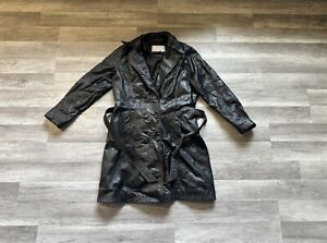 Vintage Wilson’s Leather Women’s Maxima Button Up Coat With Belt Size Large
