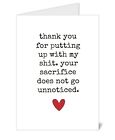 ❤️ Funny Greeting Card Anniversary Birthday CUTE HUMOR Husband Wife JUST BECAUSE
