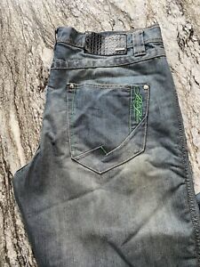 Pelle Pelle Jeans Men 40x34 Gray Vintage Y2K Baggy Wide Leg Embroidered Pocket