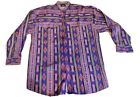 Vintage Western Signatures Ed West Shirt Men's XL Geometric Tribal Purple Pink
