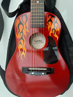 Guitar Acoustic First Act FG-128 - 1/2 Size - With Case - Red with Flames
