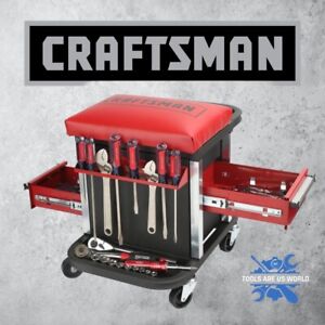 Craftsman Garage Glider Rolling Tool Storage Chest Padded Seat Workbench Drawers