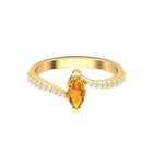 Natural Citrine and Diamonds Gemstone Women Promise Ring Solid 10k Gold Ring c97