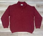 Vintage MONELLO Mens Size 52 (XL-XXL) Sweater Red with Multi Knit Patterns Neck