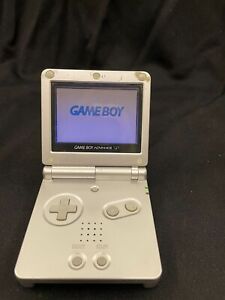 Nintendo Gameboy Advance GBA SP Platinum Silver Handheld System AGS-001 Tested