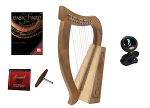 Roosebeck 12-String Baby Harp + Learn to Play Book + Harp Tuner