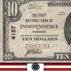 New Listing1929 $10 INDEPENDENCE, MO NATIONAL BANK NOTE JACKSON COUNTY MISSOURI 0726